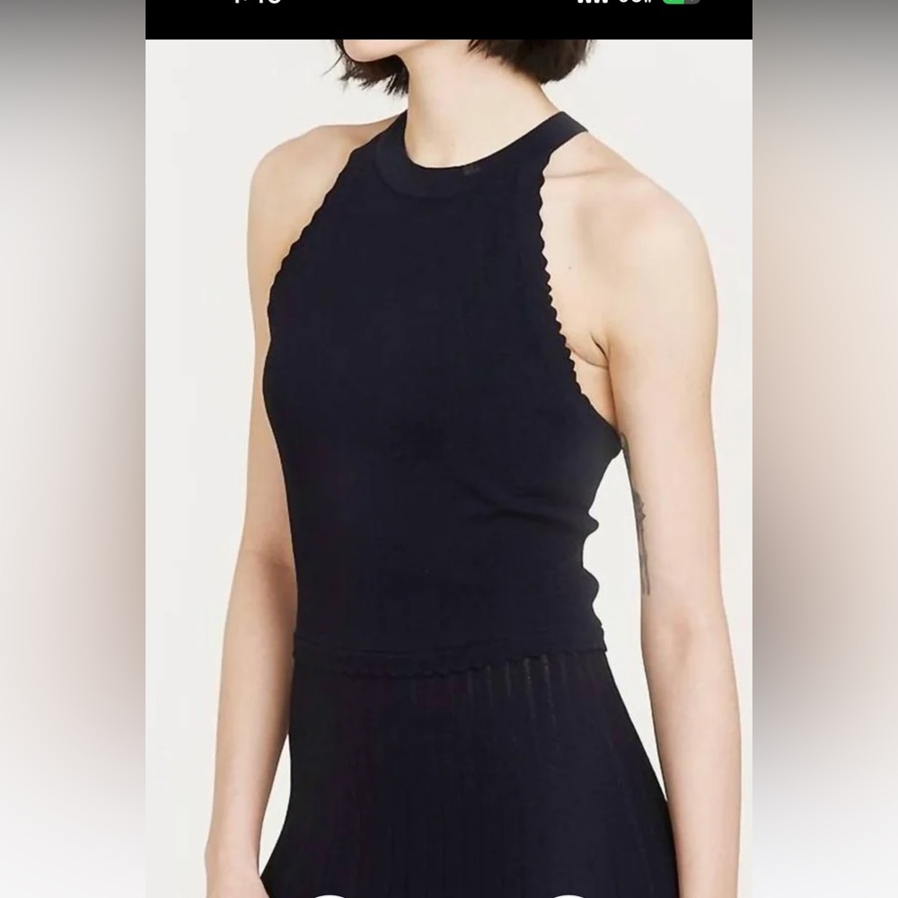 Autumn Cashmere RACERBACK HALTER W/ SCALLOP EDGES